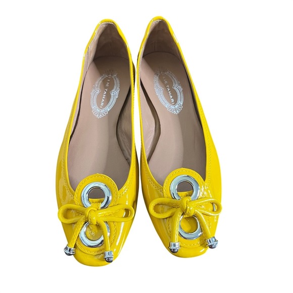 Elie Tahari Shoes - New Elie Tahari Yellow Patent Leather Ballet Driver Flats Bow Sz 38 Fits like 8